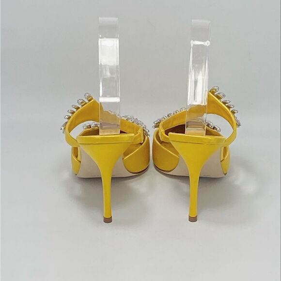 Manolo Blahnik Lurum 90MM Embellished Satin Mules size 40 - Picture 11 of 15